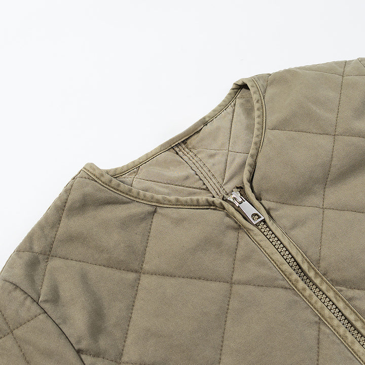 Quilted transition jacket for women with simple pockets and elegant cut Lune London