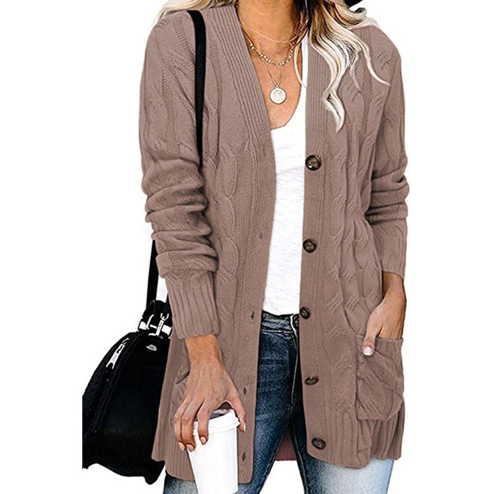 Thick knit jacket for women with large buttons and deep pockets Lune Londonl