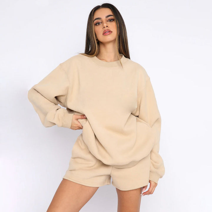 Amarae women's sporty sweatshirt and shorts set