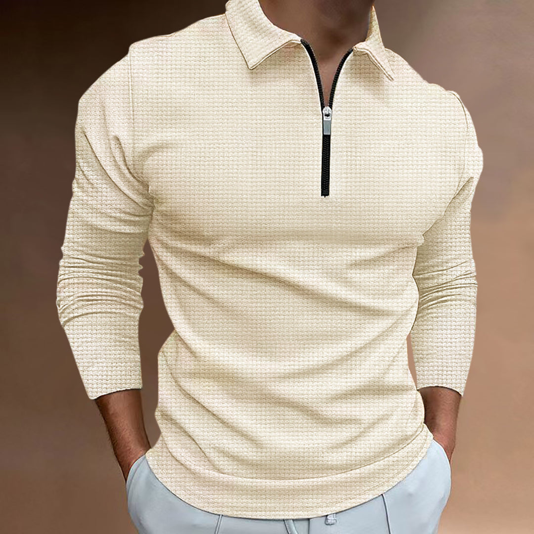 Structured long sleeve shirt for men with zipper and high collar Lune London