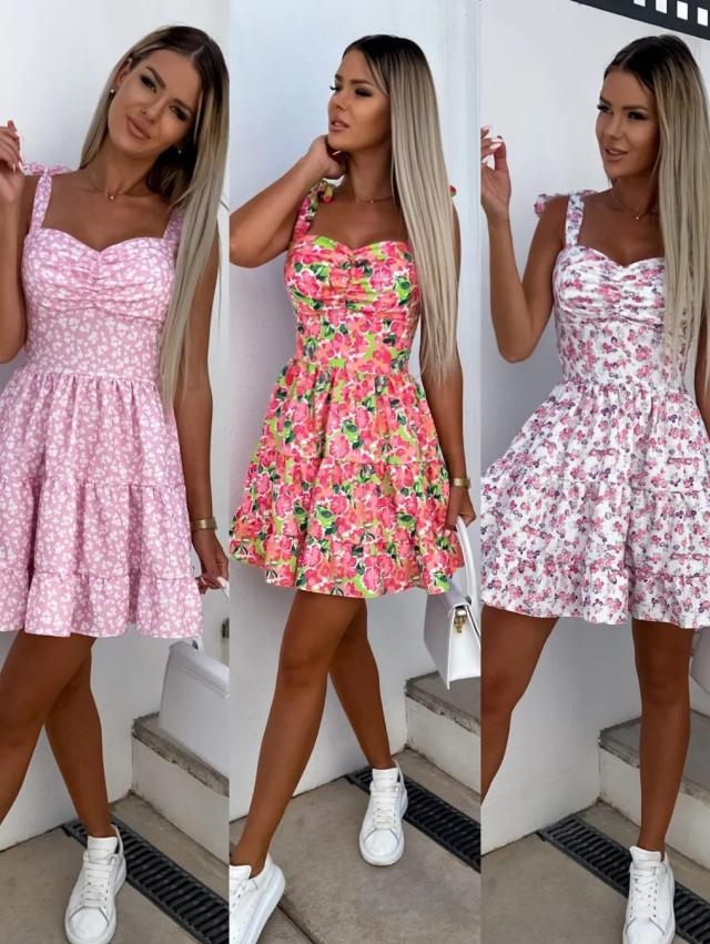 Floral A-Line Mini Dress for Women with Ruffled Hem Lune London