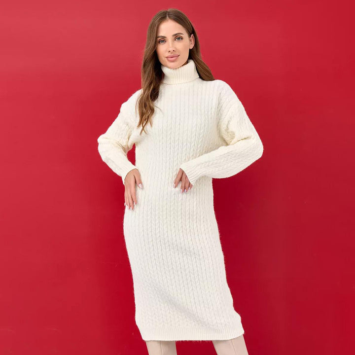 Pull en tricot pour femmes avec col haut et motif en losanges Chic & Stil