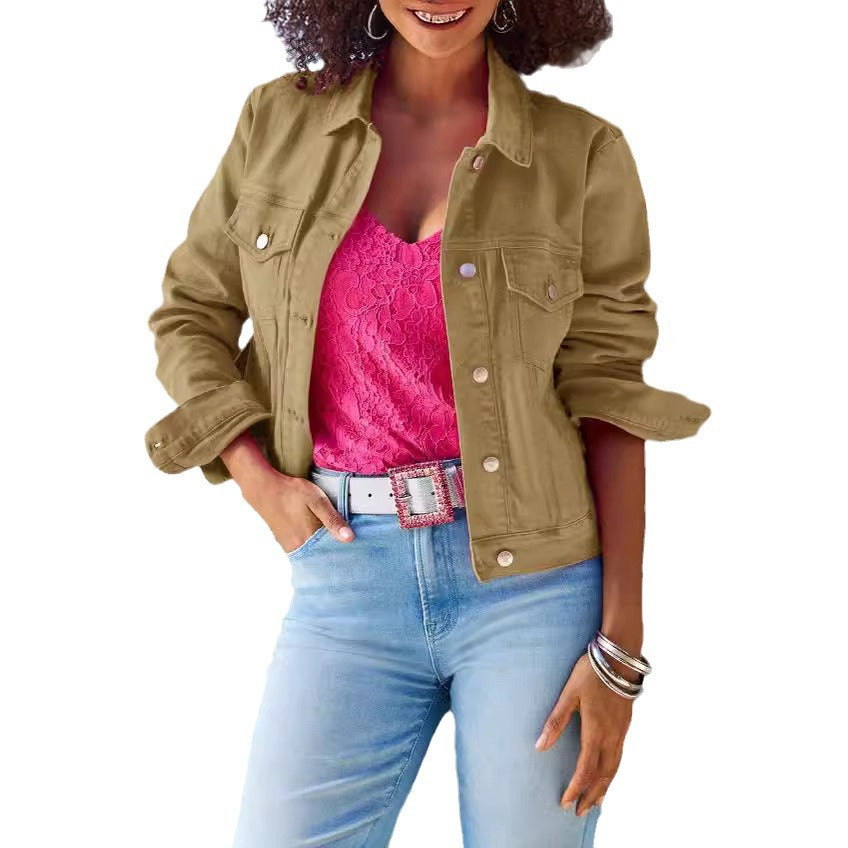 Veste en jean de moto pour femmes au design moderne avec poches pratiques Chic & Stil