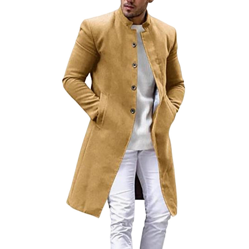 Elegant long coat for men with slim fit and high collar Lune London