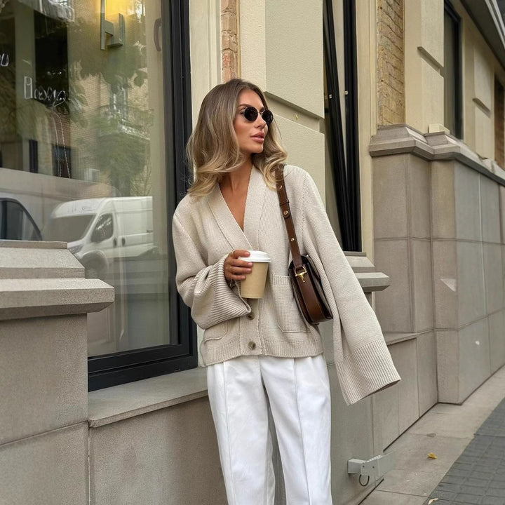 Oversized knit jacket for ladies Lune London