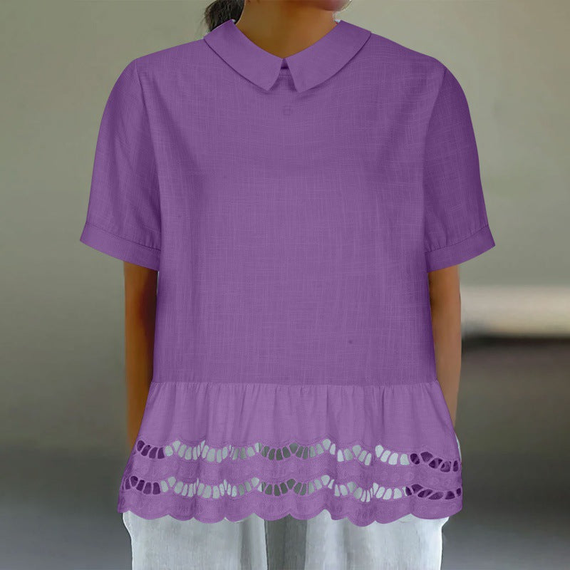 Elegant lace hem blouse Lune London for women