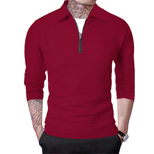 Structured pullover for men with short zip Amarae