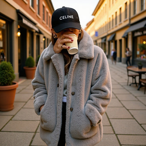 Veste en peluche pour femmes avec une coupe surdimensionnée luxueuse Chic & Stil