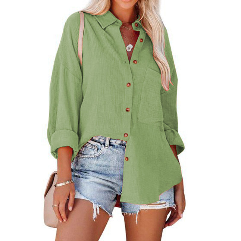 Casual shirt for women with button placket and chest pocket Lune London