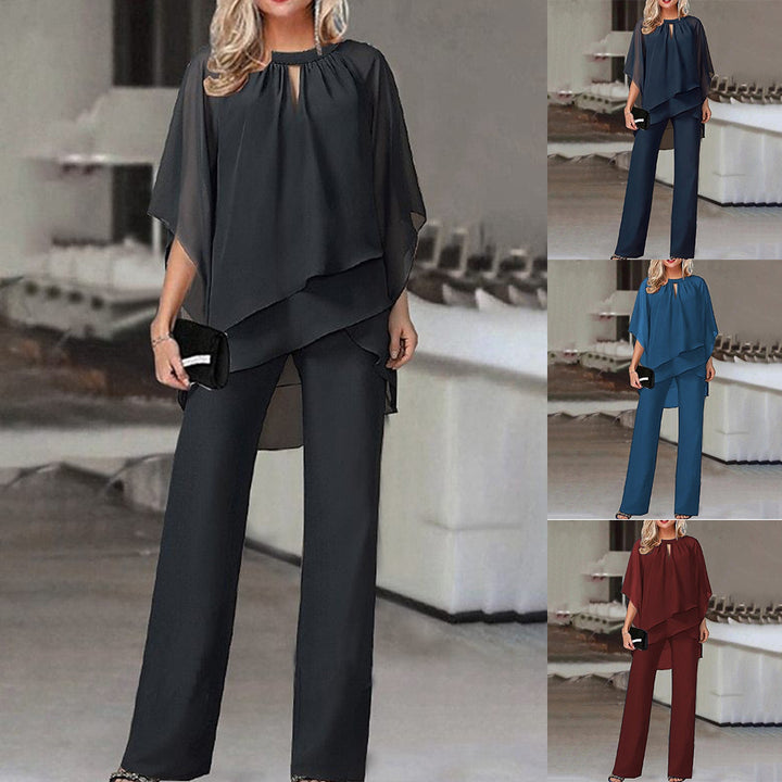 Ladies Elegant Layered Chic Chiffon Tunic Set