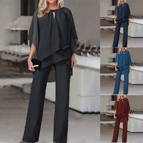 Ladies Elegant Layered Chic Chiffon Tunic Set