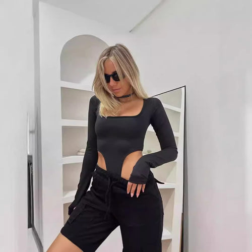 Body sculpting for women with creative cut-out details and long sleeves Amarae