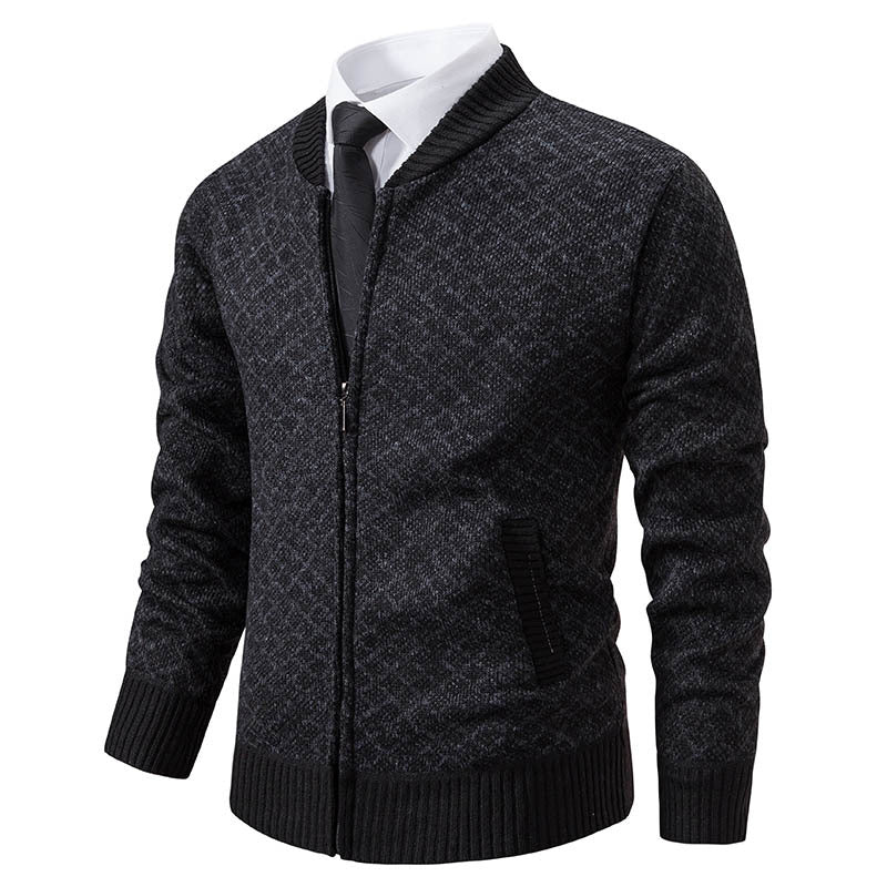 Men's knitted jacket with modern zipper and structured design Lune London