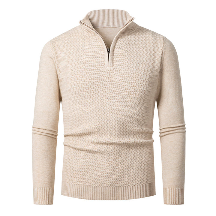 Knit sweater for men with high collar and structured design Lune London