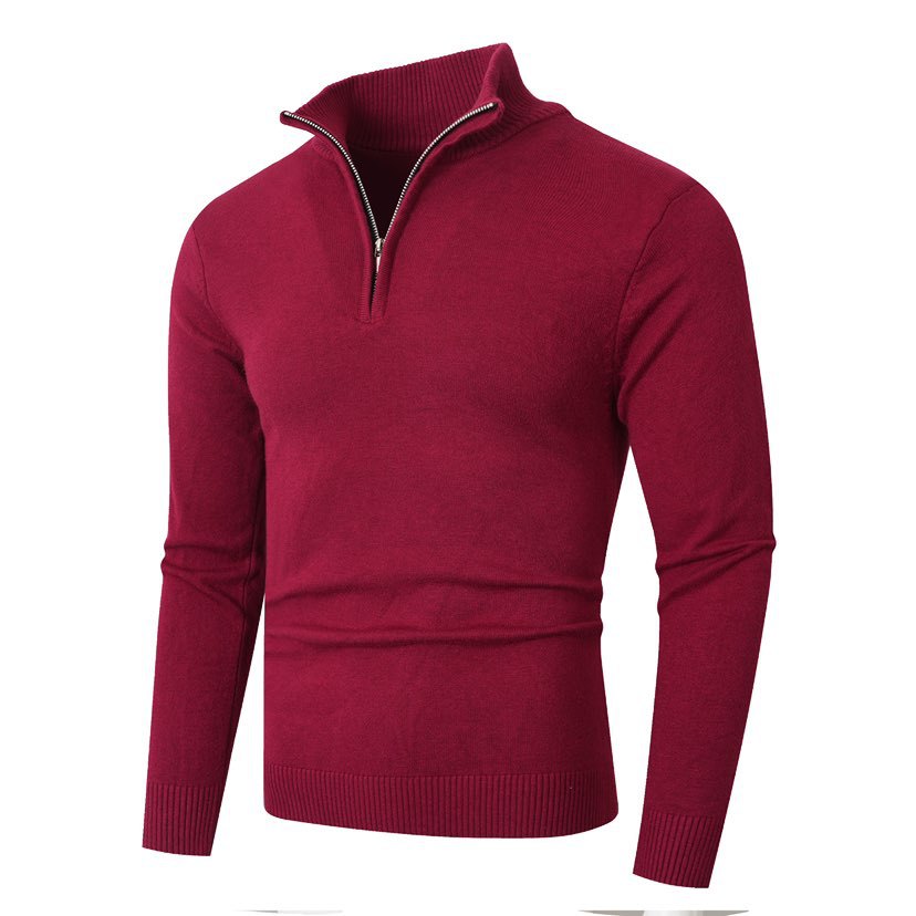 Men's sweater with half-zip modern and fine ribbed structure Lune London