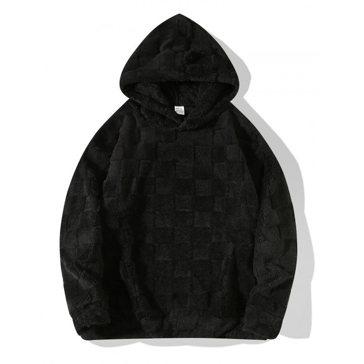 Women Cozy Fleece Hoodie with Textured Design and Hood Lune London