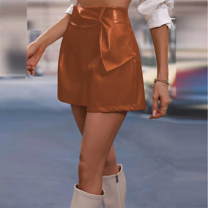 High waist mini skirt for women with bow detail Lune London