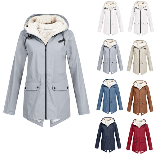 Ladies waterproof down jacket with soft lining and adjustable hood Amarae