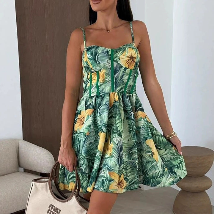 Chic Floral Print Mini A-Line Dress