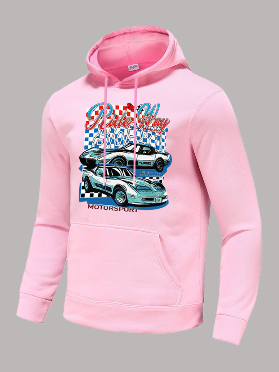 Ladies Hoodie with Motorsport Graphic Print Lune London