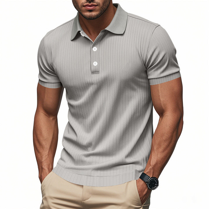 Men's polo with textured design and high-quality cotton blend Lune London