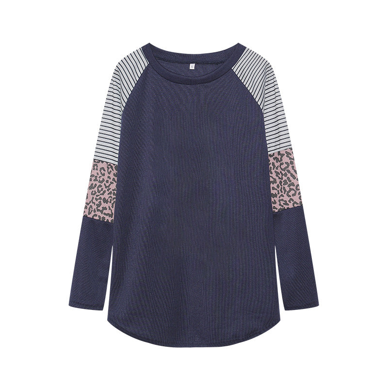 Chemisier long à manches longues pour femmes avec imprimé animal et design à rayures modernes Chic & Stil