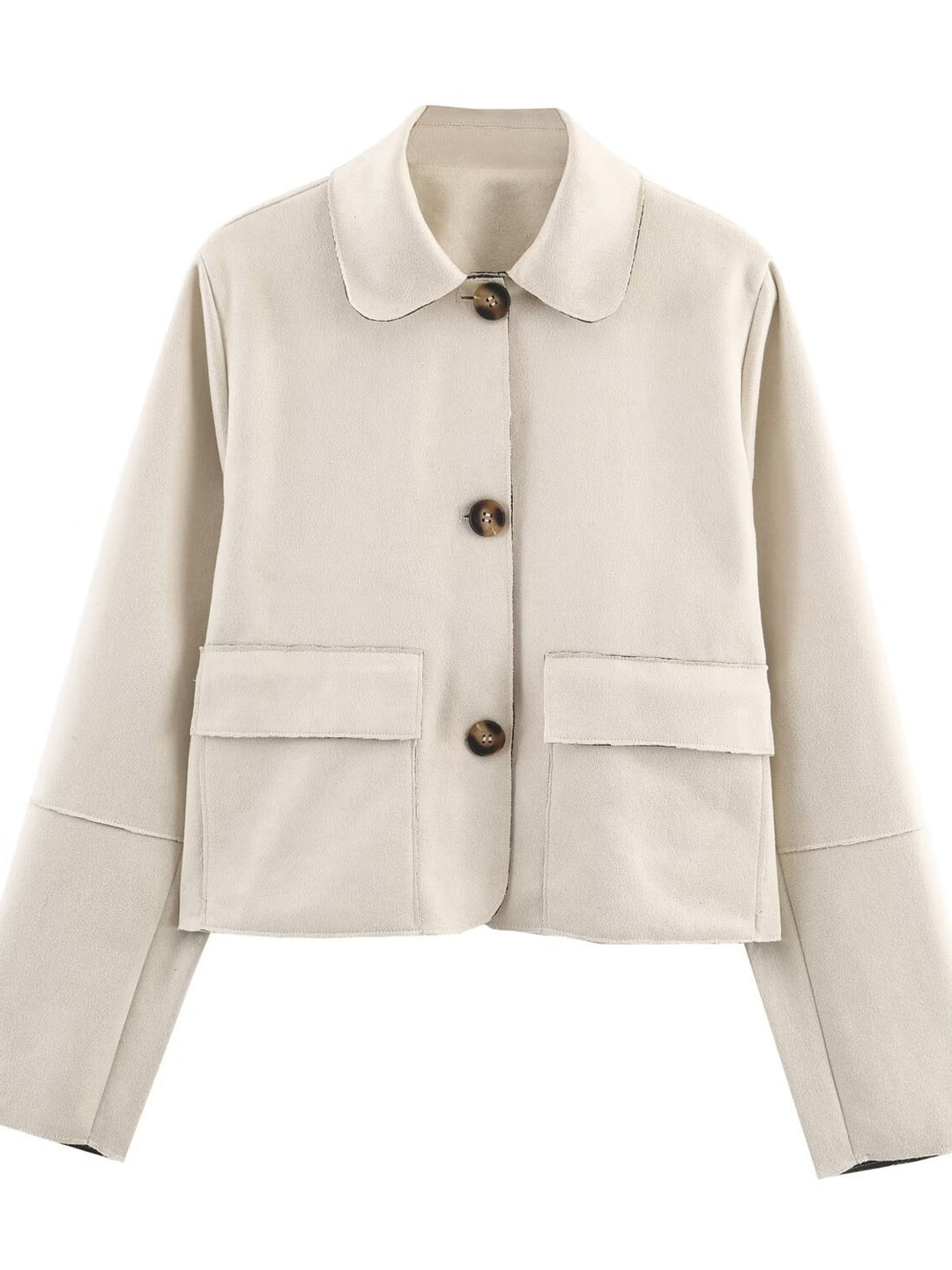 Trendy short jacket for women with practical pockets and discreet collar Lune London