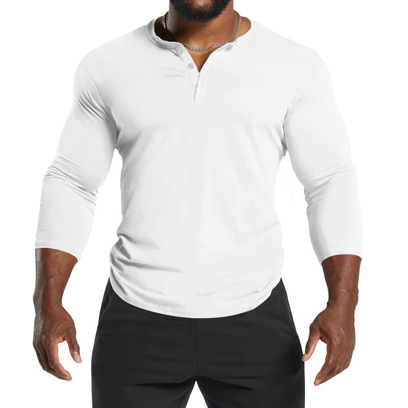 Men's Long Sleeve Henley Shirt with Breathable Material and Modern Cut Lune London
