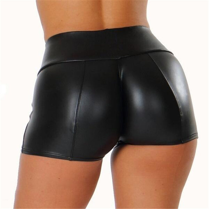 High-waisted shiny sports shorts for women chic and stylish