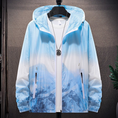 Lightweight jacket for men, windproof and waterproof, with adjustable hood and reflective details Amarae