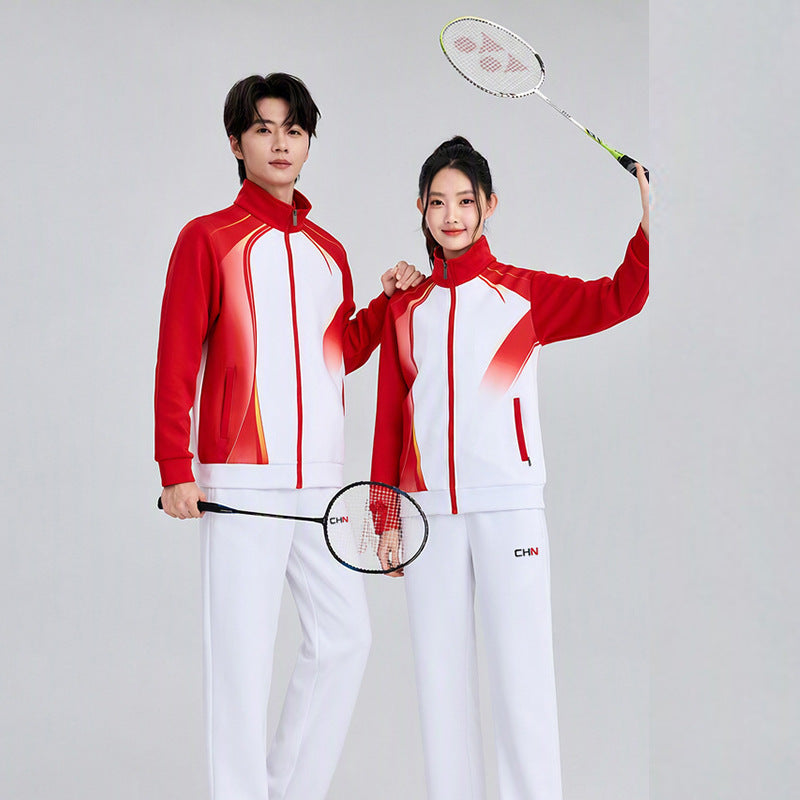 Unisex badminton training set with functional polo and sporty jogging pants Amarae