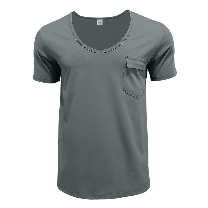 Men's sports t-shirt with deep V-neck and practical chest pocket Lune London