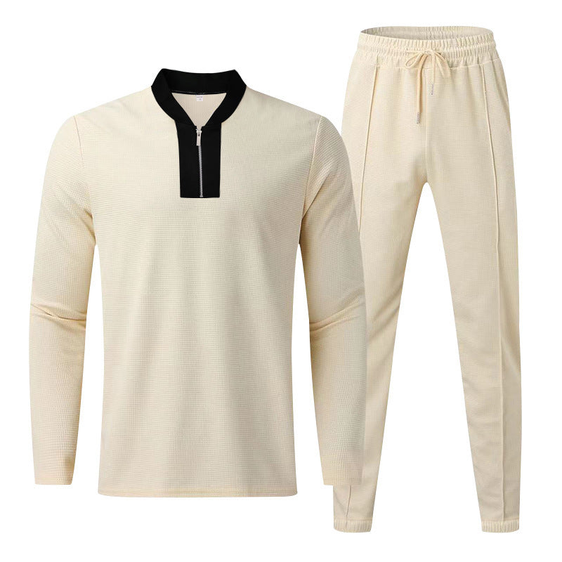 Men's sporty leisure set with modern high collar and zipper Lune London
