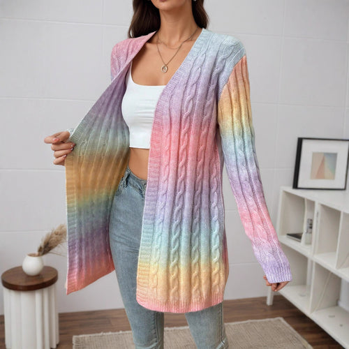 Cardigan in knit for women with a colorful gradient and a relaxed fit Amarae