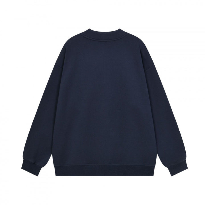Unisex Oversized Sweatshirt with Half Zip and Ribbed Hem Amarae