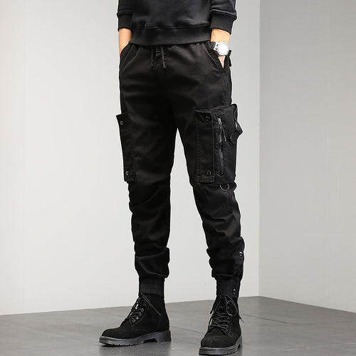 Men's cargo pants with stylish zip pockets and elastic waistband Amarae