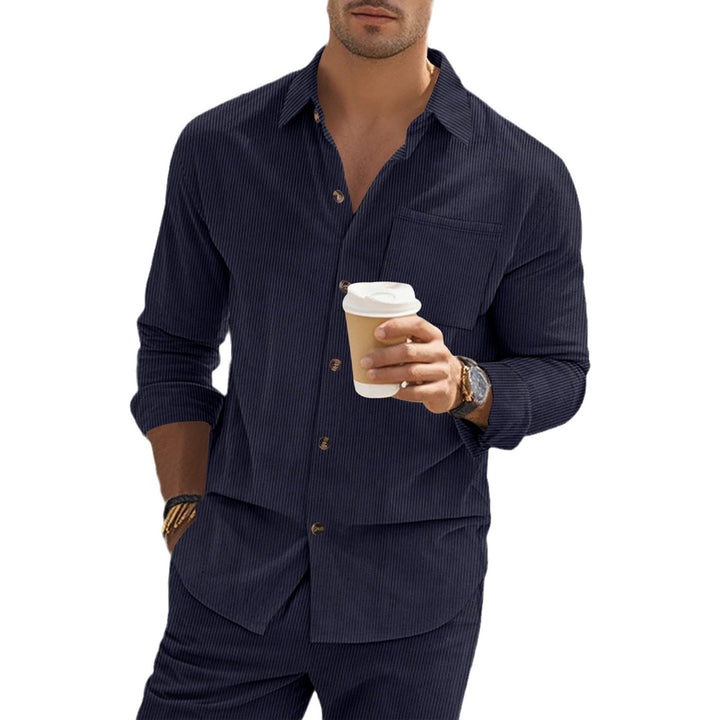 Shirt for men with a fine striped pattern and a practical chest pocket Lune London