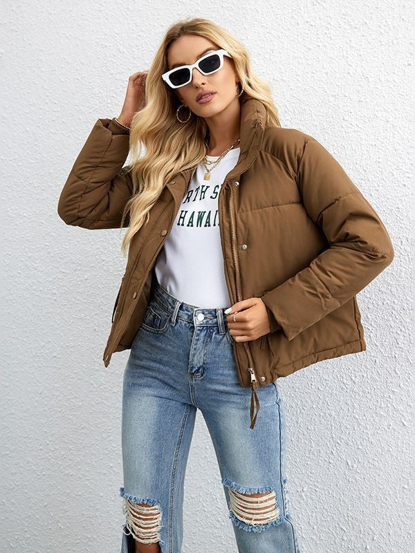 Women's quilted transitional jacket with hood and modern pockets Lune London