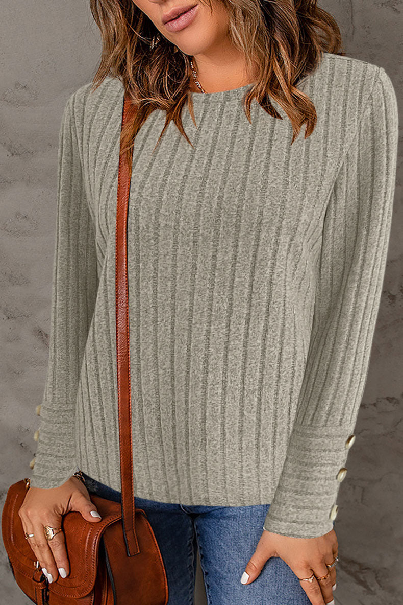 Light sweater for women with an elegant rib structure and Lune London button details