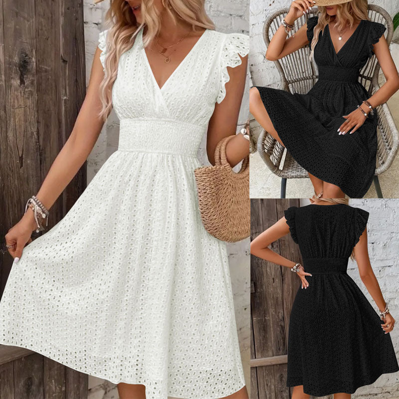 Lune London Women's Fluid A-line Dress with Lace