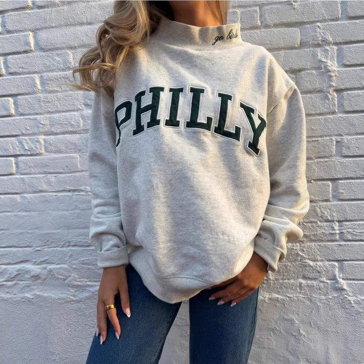 Sweat-shirt oversize pour femmes avec lettrage tendance Chic & Stil