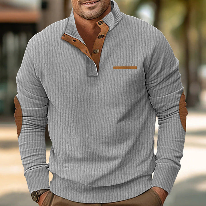 Men's Knitted Sweater with Contrasting Design Elements Lune London