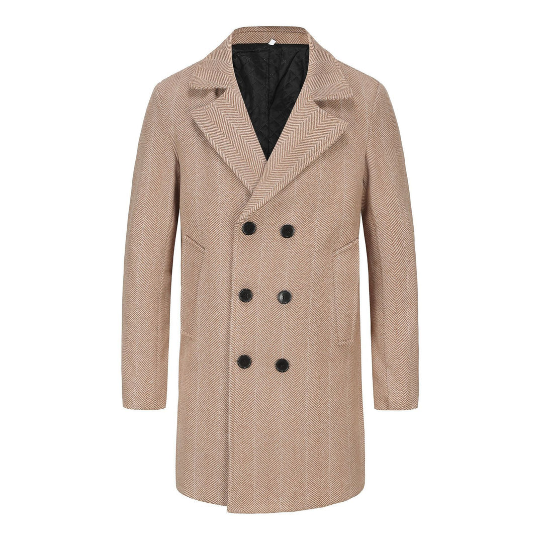 Elegant double-breasted coat for men in high-quality textured material Amarae