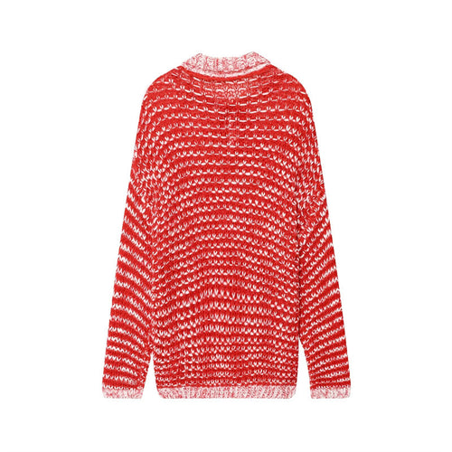 Casual ribbed sweater for women with trendy collar and ruffle detail Amarae