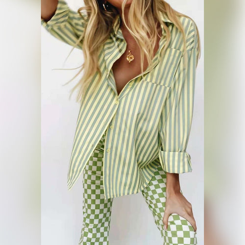 Elegant ladies' shirt with a fine striped pattern and a practical chest pocket Amarae