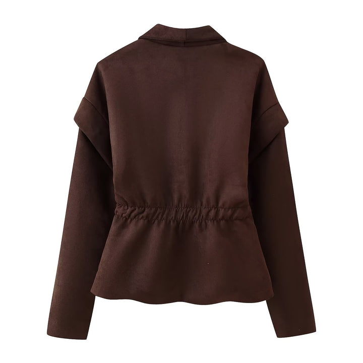 Ladies elegant suede jacket with trendy pockets Lune London