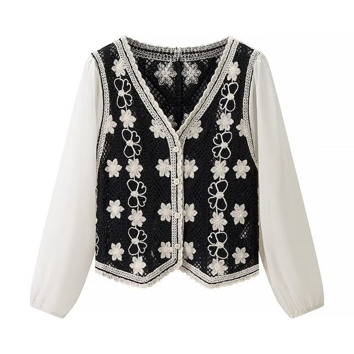 Blouse en dentelle pour femmes avec un élégant design floral Chic & Stil