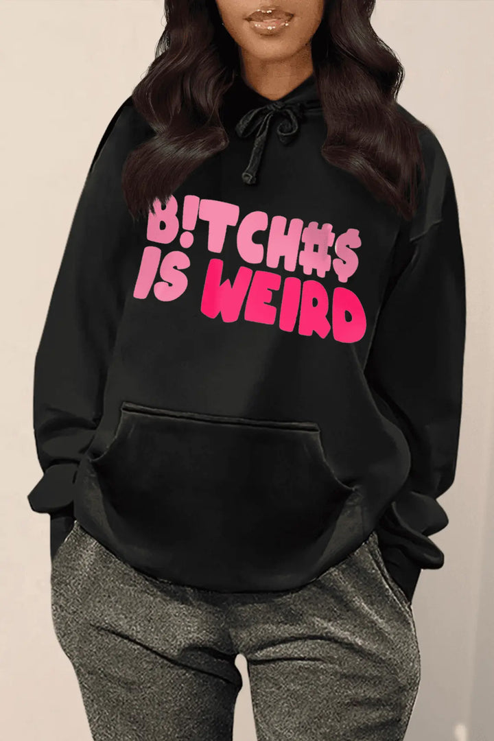 Hooded sweatshirt for women with catchy inscription Lune London