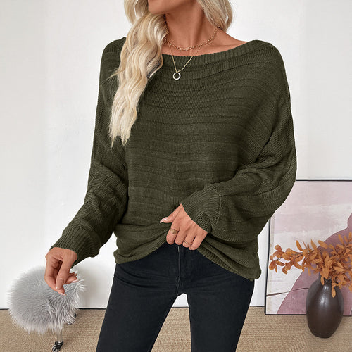 Femme Pull Tricot Off-Shoulder Chic & Stil