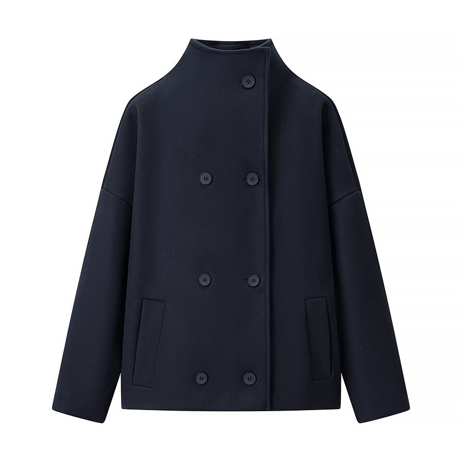 Ladies fashion jacket with high collar and double-breasted Lune London